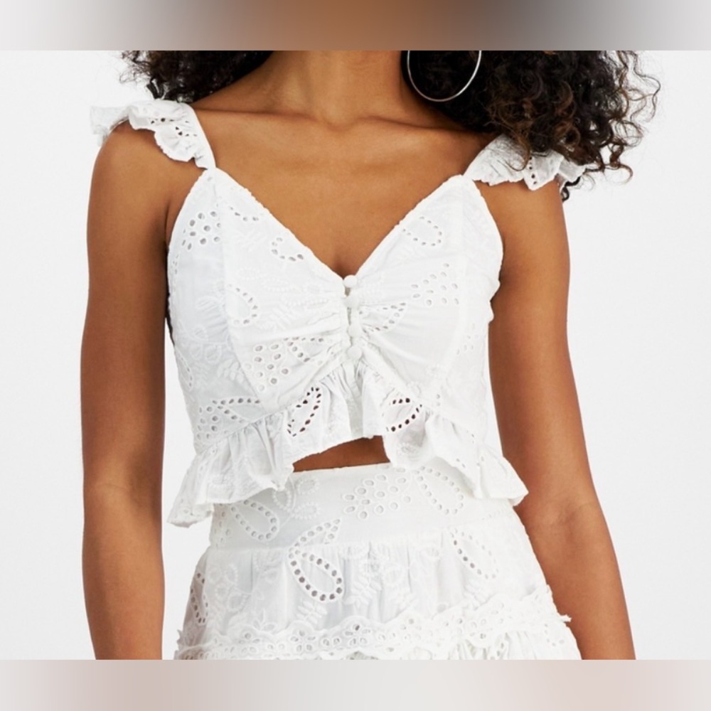Guess Arielle Floral Eyelet Top